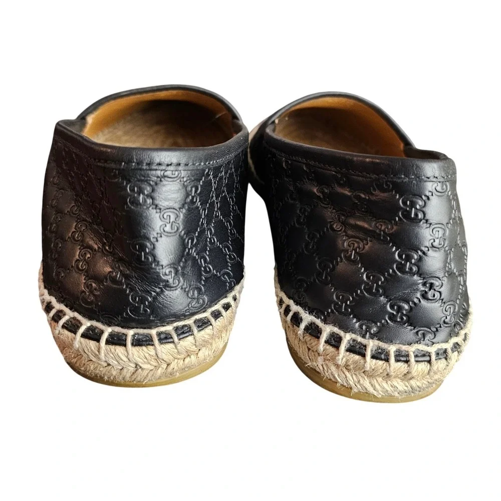 Gucci Microguccissima Signature Espadrilles Size 36 US 6 Color Black‎